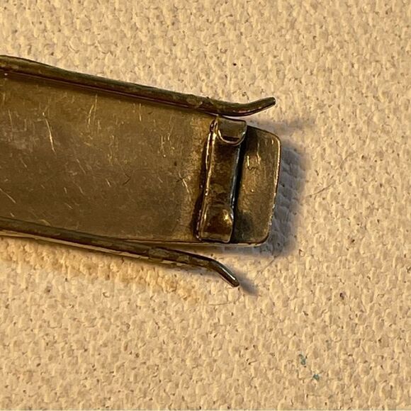 Vintage Sterling Silver Native American Thunderbird Etched Barrette Hand Stamped - Picture 3 of 7